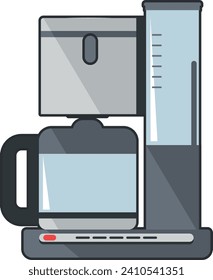 Icono del fabricante de café eléctrico en estilo plano. Ilustración vectorial