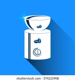 electric coffee on blue background