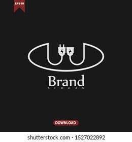 Electric Combine initial W Idea Icon Logo Design Element