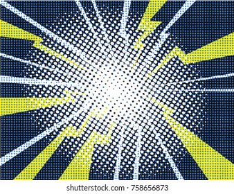 Electric Comic book explosion white yellow purple background vector illustration art