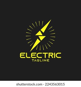 logotipo de empresa eléctrica con símbolo de garganta minimalista