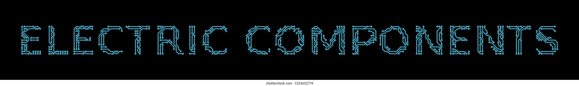 ELECTRIC COMPONENTS sign - circuit board style