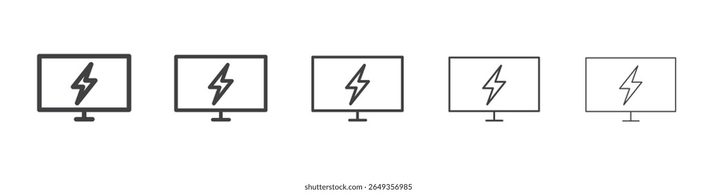 Electric Computer icon Line graphics illustration symbol