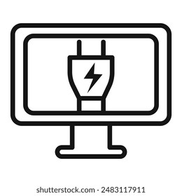 Elektrisches Computer-Symbol im ausgefüllten Stil markieren