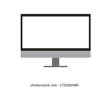  electric computer monitor widescreen that use internet in isolated white background.