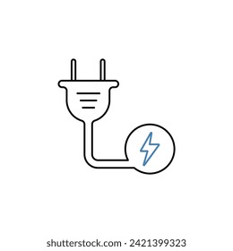 icono de línea de concepto eléctrico. Ilustración de elemento simple. diseño de símbolos de contorno de concepto eléctrico.