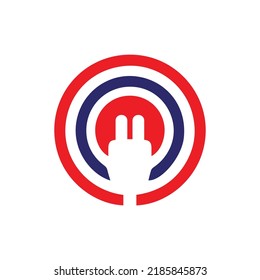 Diseño de logotipo de concepto eléctrico, tapar logotipo en círculos