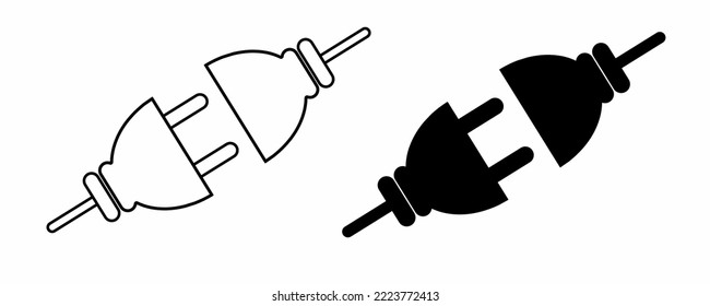 Electric connect iconvector illustration. Electrical outlet vector icon isolated on white background. Connect disconnect line symbol