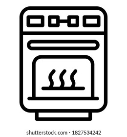 Electric convection oven icon. Outline electric convection oven vector icon for web design isolated on white background