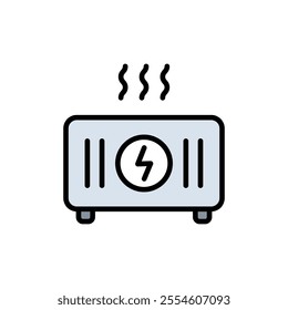 Electric convector heating icon. Home Heating Icon. Hvac system color sign. Simple concept for your logo web mobile app UI design. Vector outline illustration.