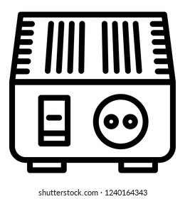Electric converter icon. Outline electric converter vector icon for web design isolated on white background