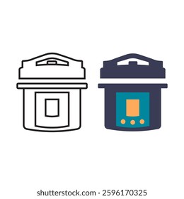 electric cooker icon set eps 10