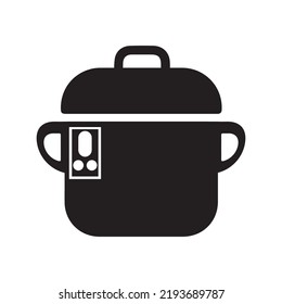 Electric cooking rice cooker icon | Black Vector illustration |
