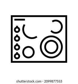 electric cooktop line icon vector. electric cooktop sign. isolated contour symbol black illustration