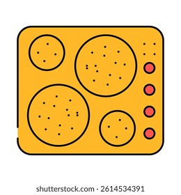 electric cooktop line icon vector. electric cooktop sign. isolated symbol illustration