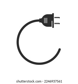 electric cord black icon vector design