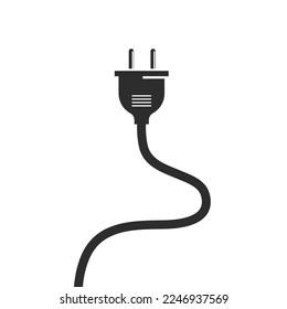 electric cord black icon vector design