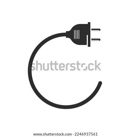 electric cord black icon vector design
