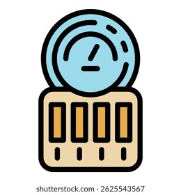 Icono de contador eléctrico. Contorno de contador eléctrico Vector icono de color plano aislado