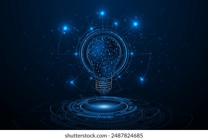 Electric or creative light bulb. Global internet connection concept for business. advanced digital technology	