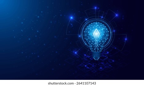 Electric or creative light bulb. Global internet connection concept for business. advanced digital technology	