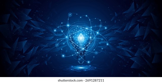 Lâmpada elétrica ou criativa. Conceito de conexão global à internet para empresas. tecnologia digital avançada	
