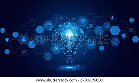 Electric or creative light bulb. Global internet connection concept for business. advanced digital technology	