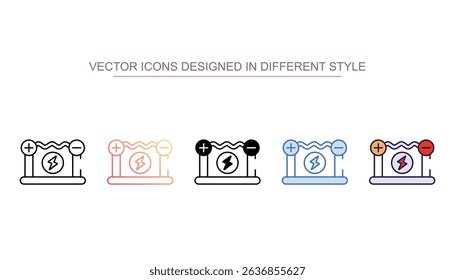 Electric Current icon design with white background stock illustration