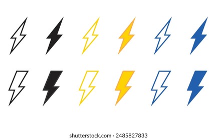 Electric current icon sheet. Retro futuristic sparkles icons. Seamless Pattern, vector design, Template for designs, posters, projects, banners, logo and backgrounds.