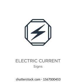 Electric current icon vector. Trendy flat electric current icon from signs collection isolated on white background. Vector illustration can be used for web and mobile graphic design, logo, eps10