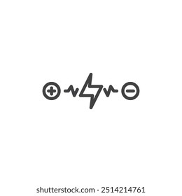 Icono de línea de corriente eléctrica. signo de estilo lineal para concepto móvil y Diseño web. Icono de Vector de contorno de onda eléctrica. Símbolo, ilustración del logotipo. Gráficos de Vector