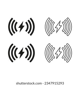 Electric current sign set. Electric power symbol set. Vector illustration. EPS 10.