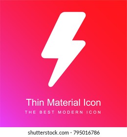 Electric current symbol red and pink gradient material white icon minimal design