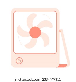 electric  cute table fan with cool breeze on white background with flat vector icon design. graphics for banners, stickers, cons, infographics. isolated elements. stay cool. fresh air