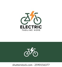 Electric cycle logo design template