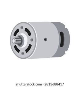 Electric DC Motor Flat Vector Icon Isolated