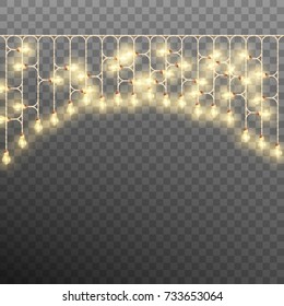 Electric Decorate Christmas tree garland. New Year, holiday, Christmas or party template. And also includes EPS 10 vector
