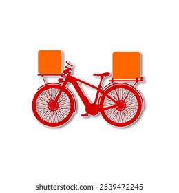 electric delivery bike silhouette background