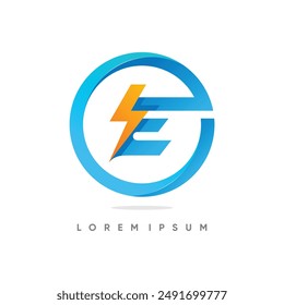 Electric design element idea with creative letter E concept high resolution vector