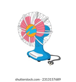 Electric desk fan home appliance vector