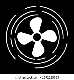 Electric Desk Fan Icon.  Air Roating Propeller. Ventilation, Air Conditioning Device.