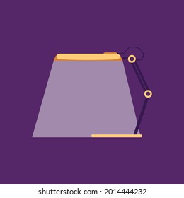 Electric desk led lamp with flow of light for work night. Flexible adjustable spotlight, lighting equipment for workplace in office or home. Flat cartoon vector illustration.