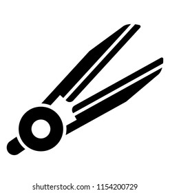 
An electric device with two ironing sticks on both sides denoting hair straightener icon 

