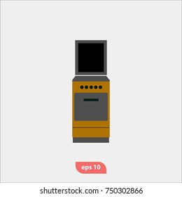Electric devices icon, kitchen stove symbol, flat vector and trendy illustration sign