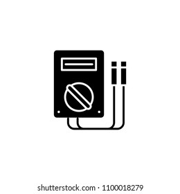 Electric diagnostics black icon concept. Electric diagnostics flat  vector symbol, sign, illustration.