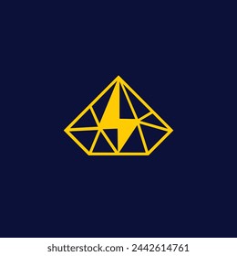 Electric diamond logo, diamond yellow logo