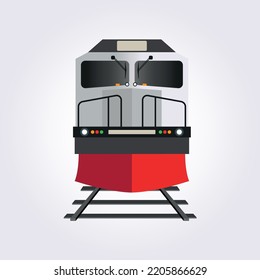 Electric diesel locomotive train vector illustration