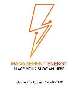 Electric digital or thunder icon logo design template illustration.