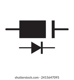 Diseño de ilustraciones vectoriales de iconos de diodo eléctrico