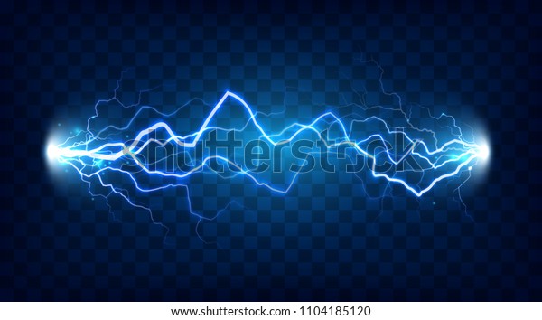 Electric\
discharge shocked effect for design. Power electrical energy\
lightning spark or electricity effects realistic isolated blitz\
vector illustration on checkered\
background